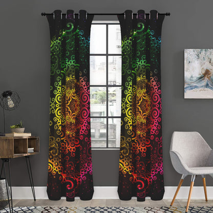 Colorful Gradient Mandala Print Curtain
