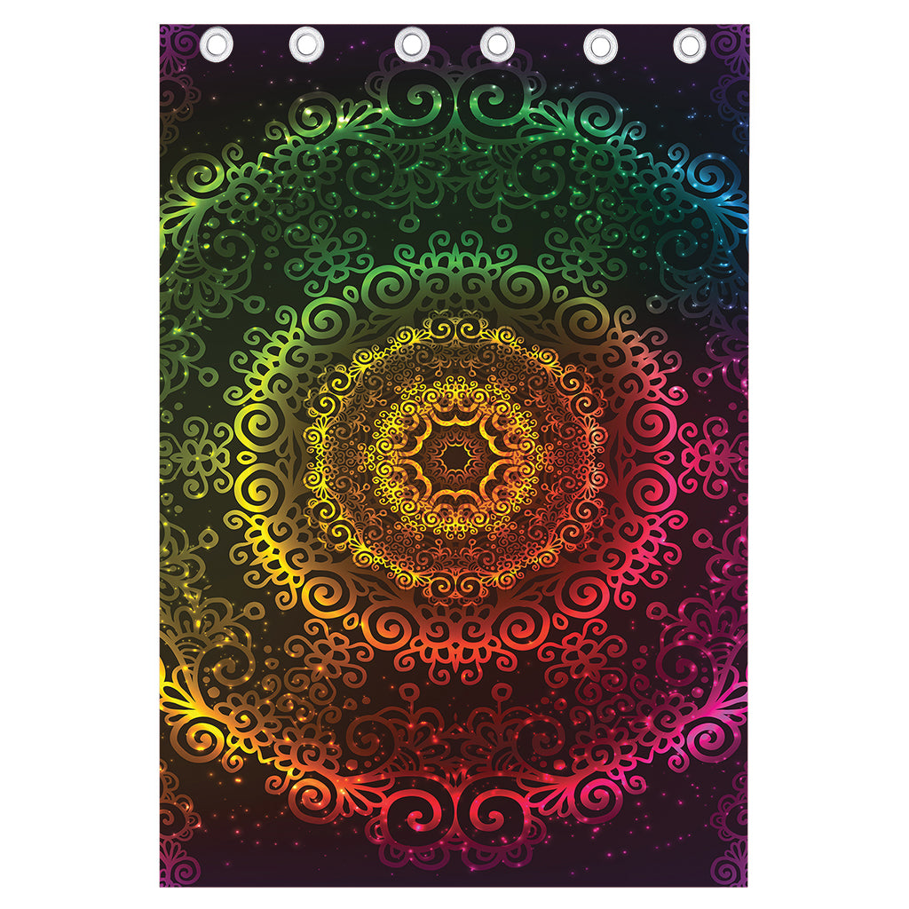 Colorful Gradient Mandala Print Curtain