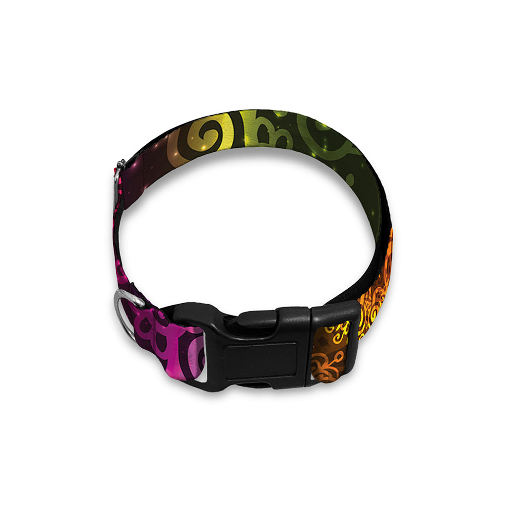 Colorful Gradient Mandala Print Dog Collar