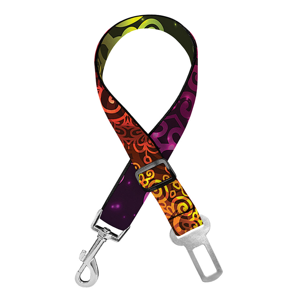 Colorful Gradient Mandala Print Dog Seat Belt