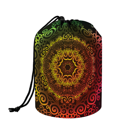 Colorful Gradient Mandala Print Drawstring Makeup Bag