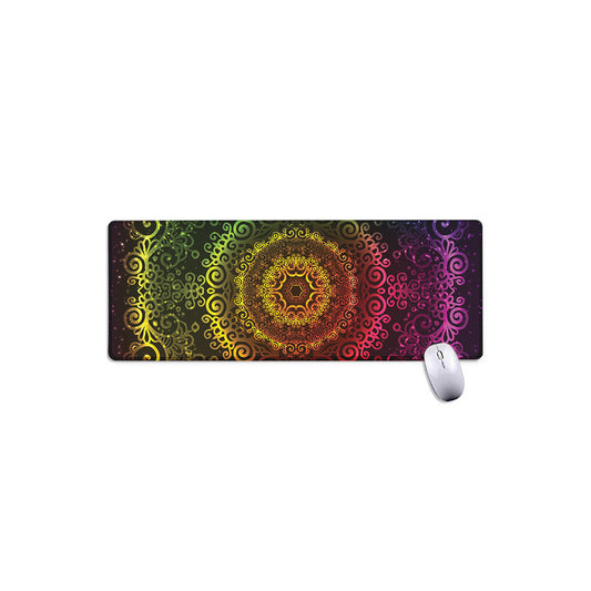 Colorful Gradient Mandala Print Extended Mouse Pad