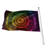 Colorful Gradient Mandala Print Flag