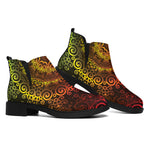 Colorful Gradient Mandala Print Flat Ankle Boots