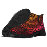 Colorful Gradient Mandala Print Flat Ankle Boots
