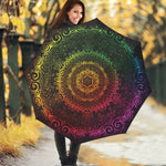 Colorful Gradient Mandala Print Foldable Umbrella
