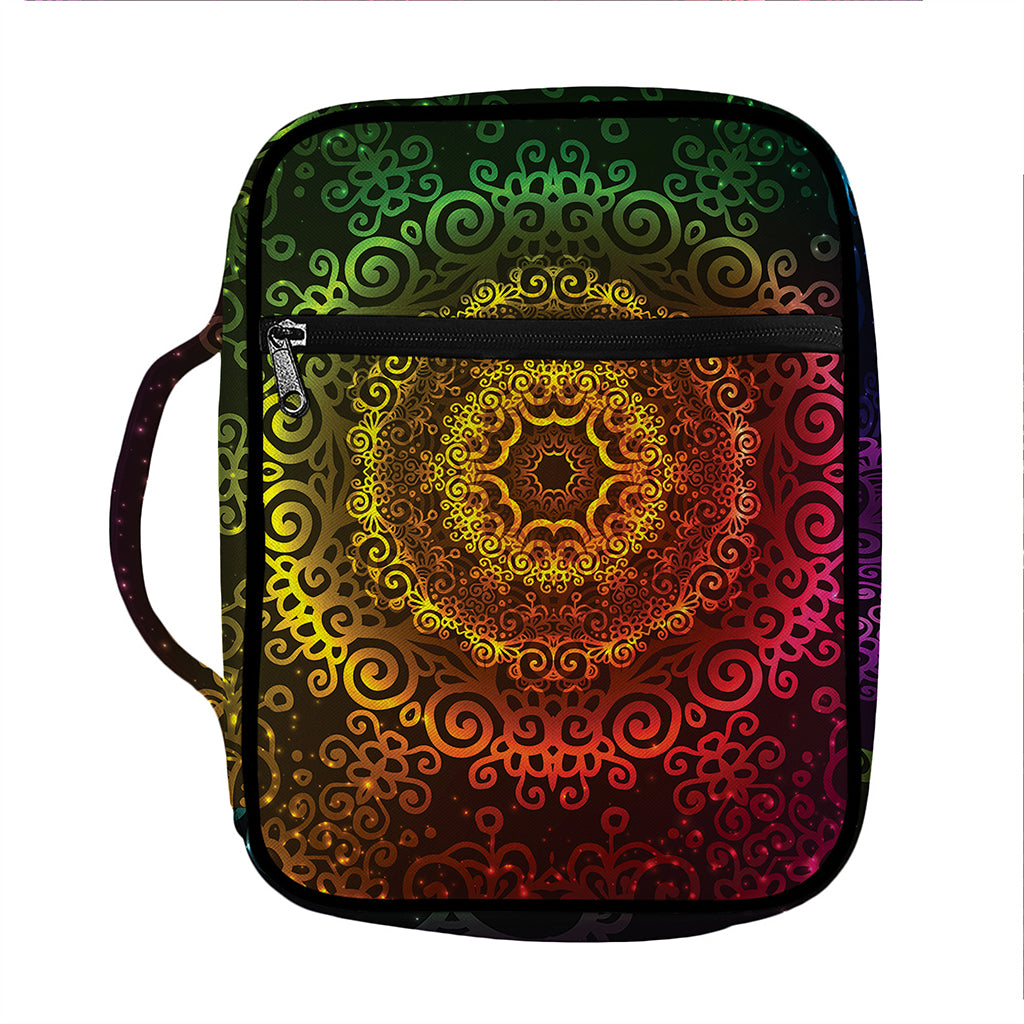 Colorful Gradient Mandala Print Front Pocket Bible Bag