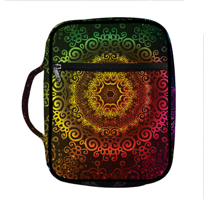 Colorful Gradient Mandala Print Front Pocket Bible Bag