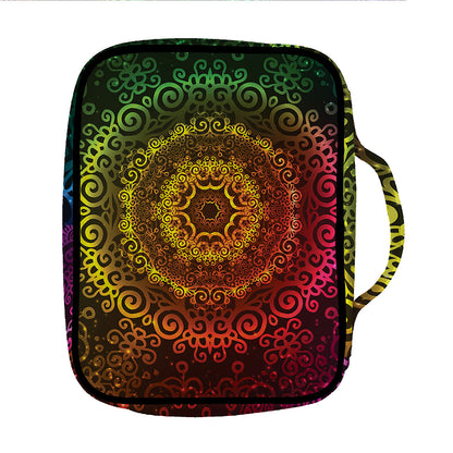 Colorful Gradient Mandala Print Front Pocket Bible Bag