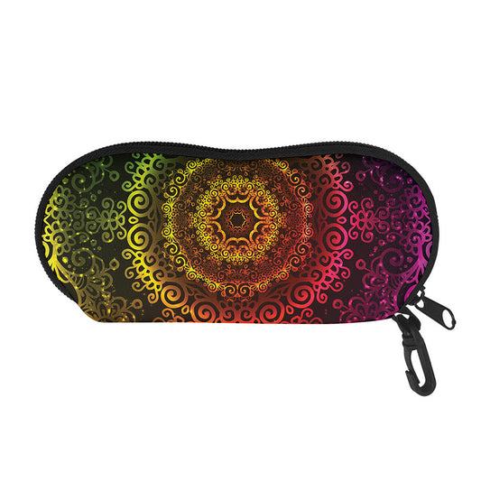 Colorful Gradient Mandala Print Glasses Case
