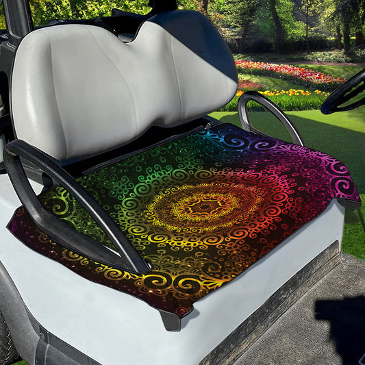 Colorful Gradient Mandala Print Golf Cart Seat Cover