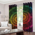 Colorful Gradient Mandala Print Grommet Curtains