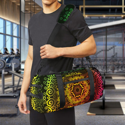 Colorful Gradient Mandala Print Gym Bag