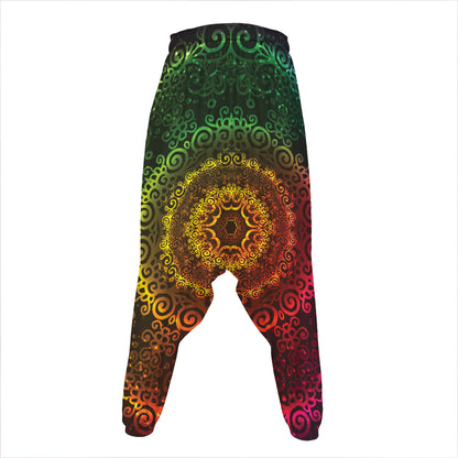 Colorful Gradient Mandala Print Hammer Pants