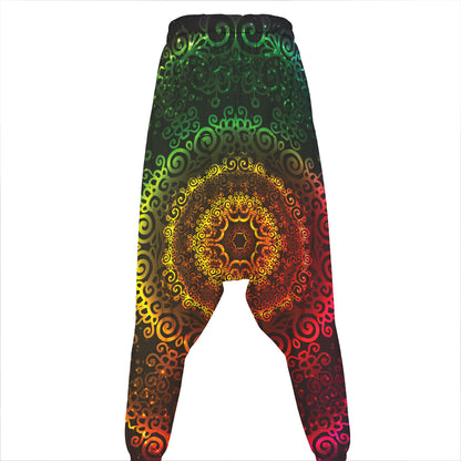Colorful Gradient Mandala Print Hammer Pants