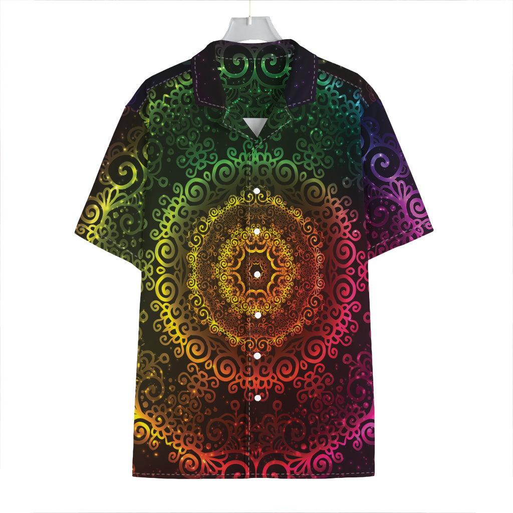 Colorful Gradient Mandala Print Hawaiian Shirt