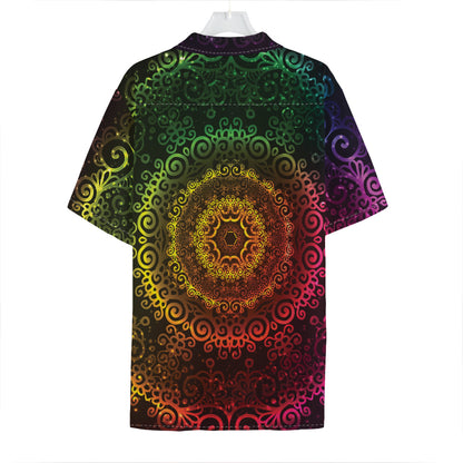 Colorful Gradient Mandala Print Hawaiian Shirt