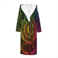 Colorful Gradient Mandala Print Hooded Bathrobe