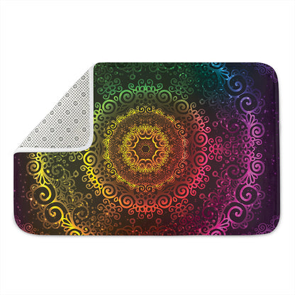 Colorful Gradient Mandala Print Indoor Door Mat