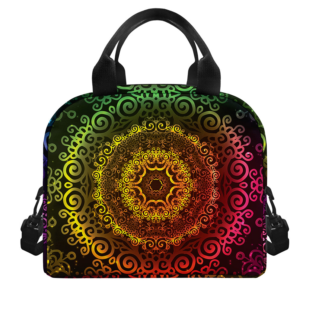 Colorful Gradient Mandala Print Insulated Lunch Bag