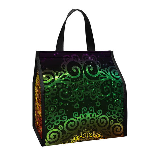 Colorful Gradient Mandala Print Insulated Lunch Tote