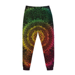 Colorful Gradient Mandala Print Jogger Pants