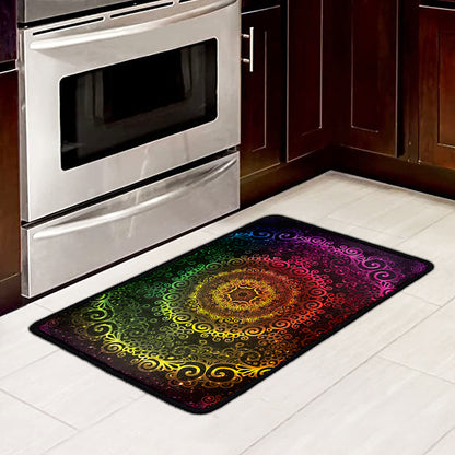 Colorful Gradient Mandala Print Kitchen Mat