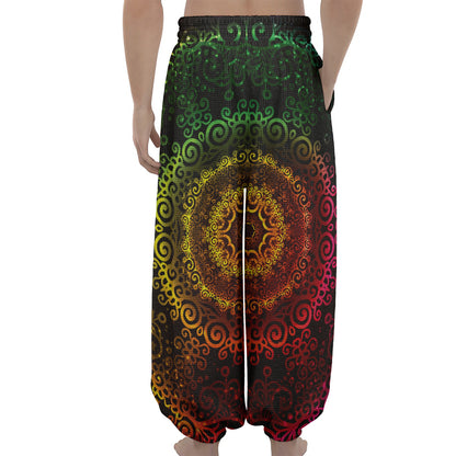 Colorful Gradient Mandala Print Lantern Pants