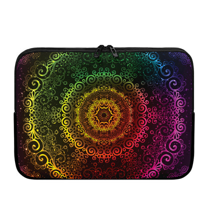 Colorful Gradient Mandala Print Laptop Sleeve