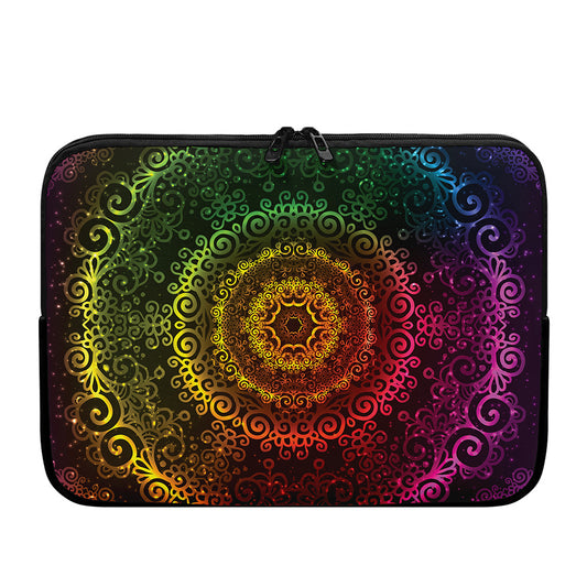 Colorful Gradient Mandala Print Laptop Sleeve