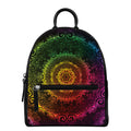 Colorful Gradient Mandala Print Leather Backpack