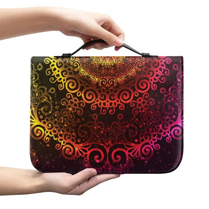 Colorful Gradient Mandala Print Leather Bible Cover