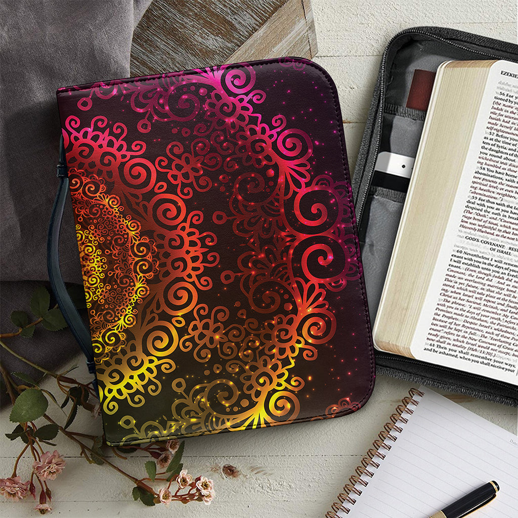Colorful Gradient Mandala Print Leather Bible Cover