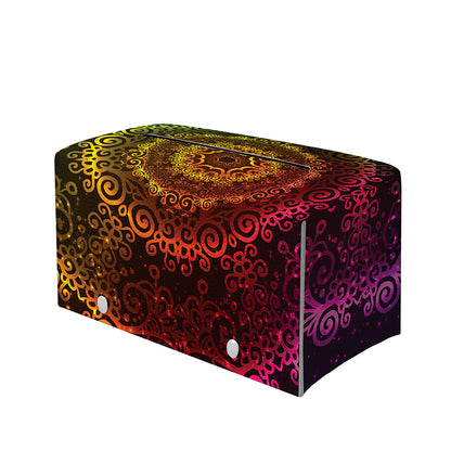 Colorful Gradient Mandala Print Leather Tissue Box Cover