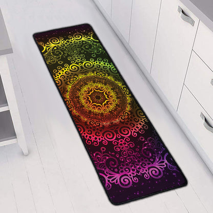 Colorful Gradient Mandala Print Long Kitchen Mat