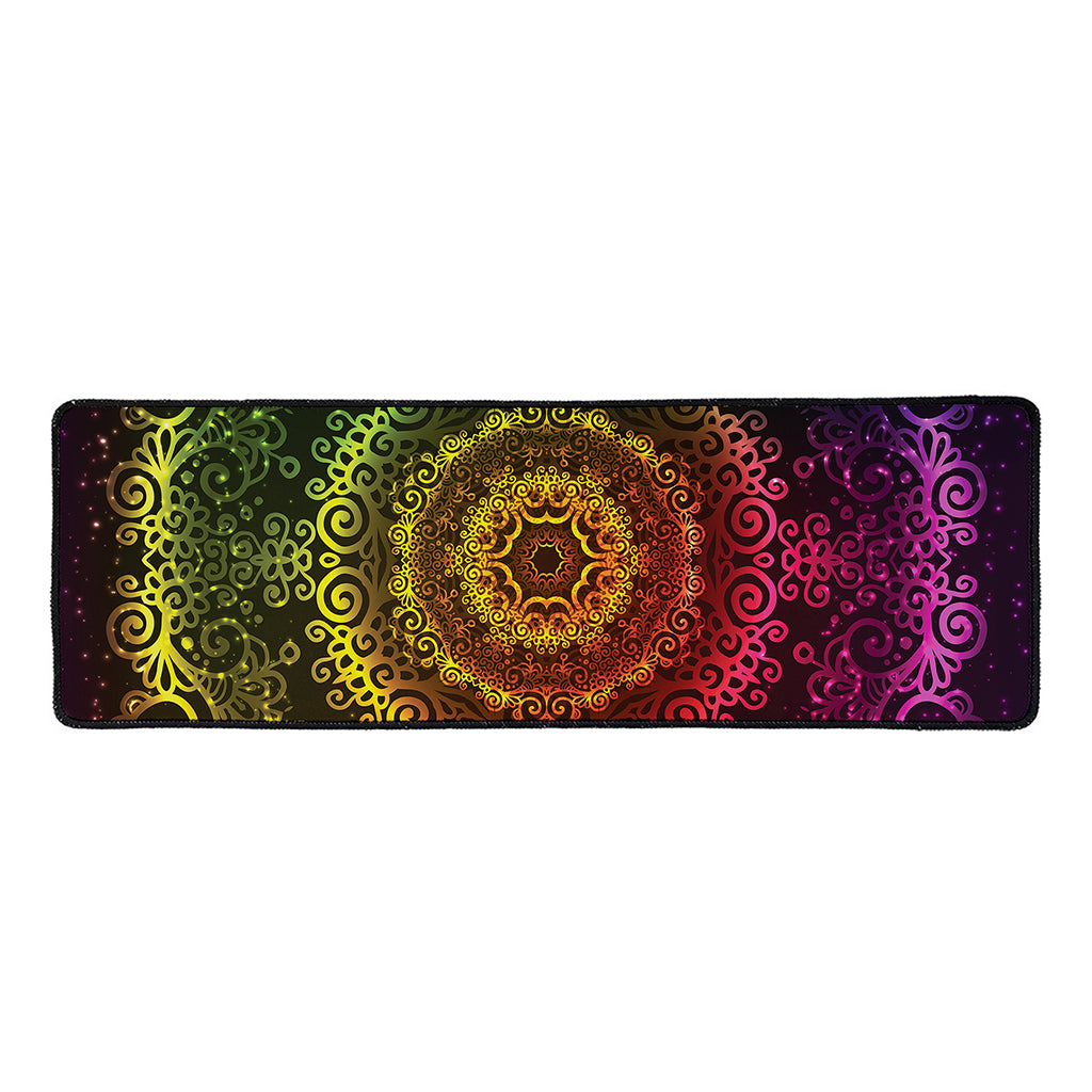 Colorful Gradient Mandala Print Long Kitchen Mat