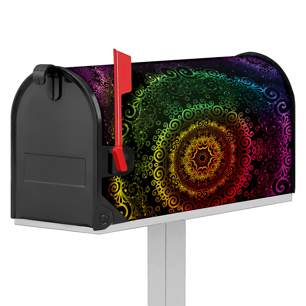 Colorful Gradient Mandala Print Mailbox Cover