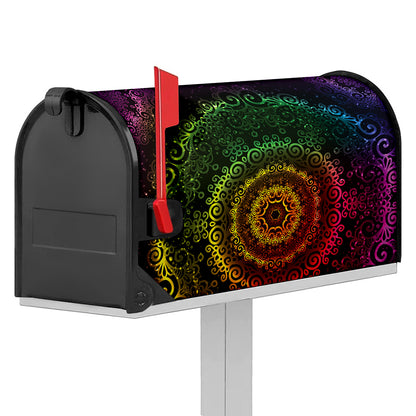 Colorful Gradient Mandala Print Mailbox Cover