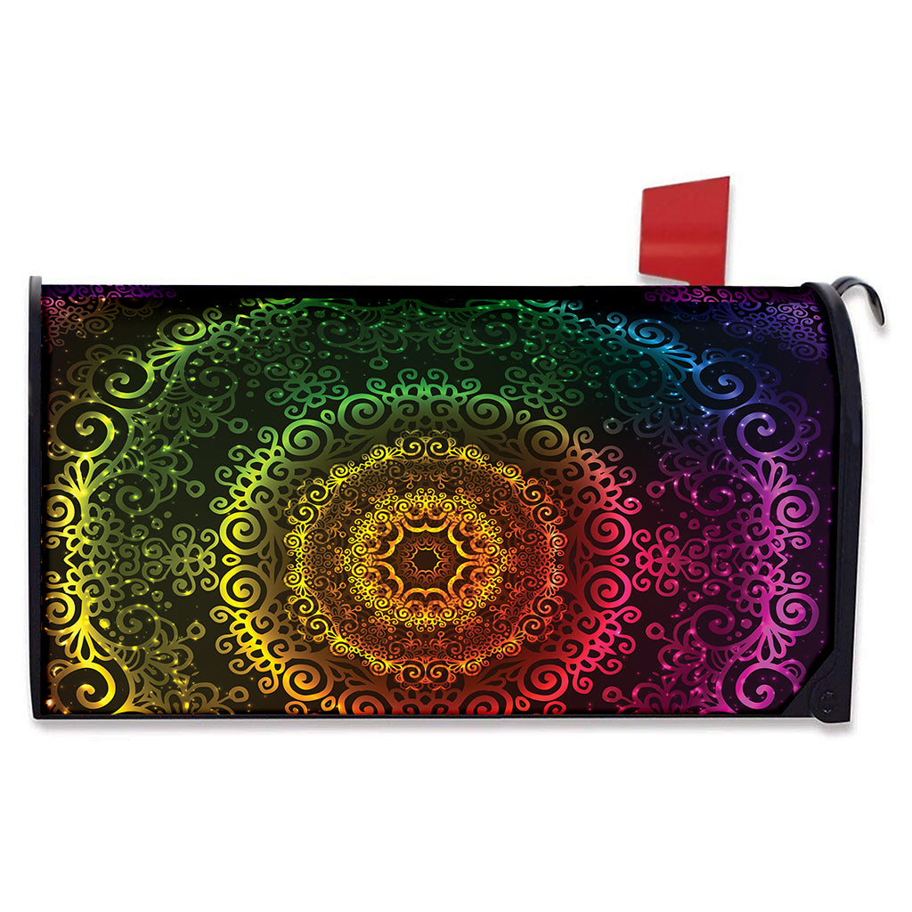 Colorful Gradient Mandala Print Mailbox Cover