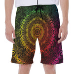 Colorful Gradient Mandala Print Men's Beach Shorts