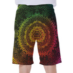 Colorful Gradient Mandala Print Men's Beach Shorts