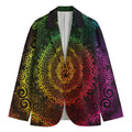 Colorful Gradient Mandala Print Men's Blazer