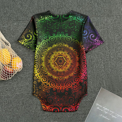 Colorful Gradient Mandala Print Men's Bodysuit