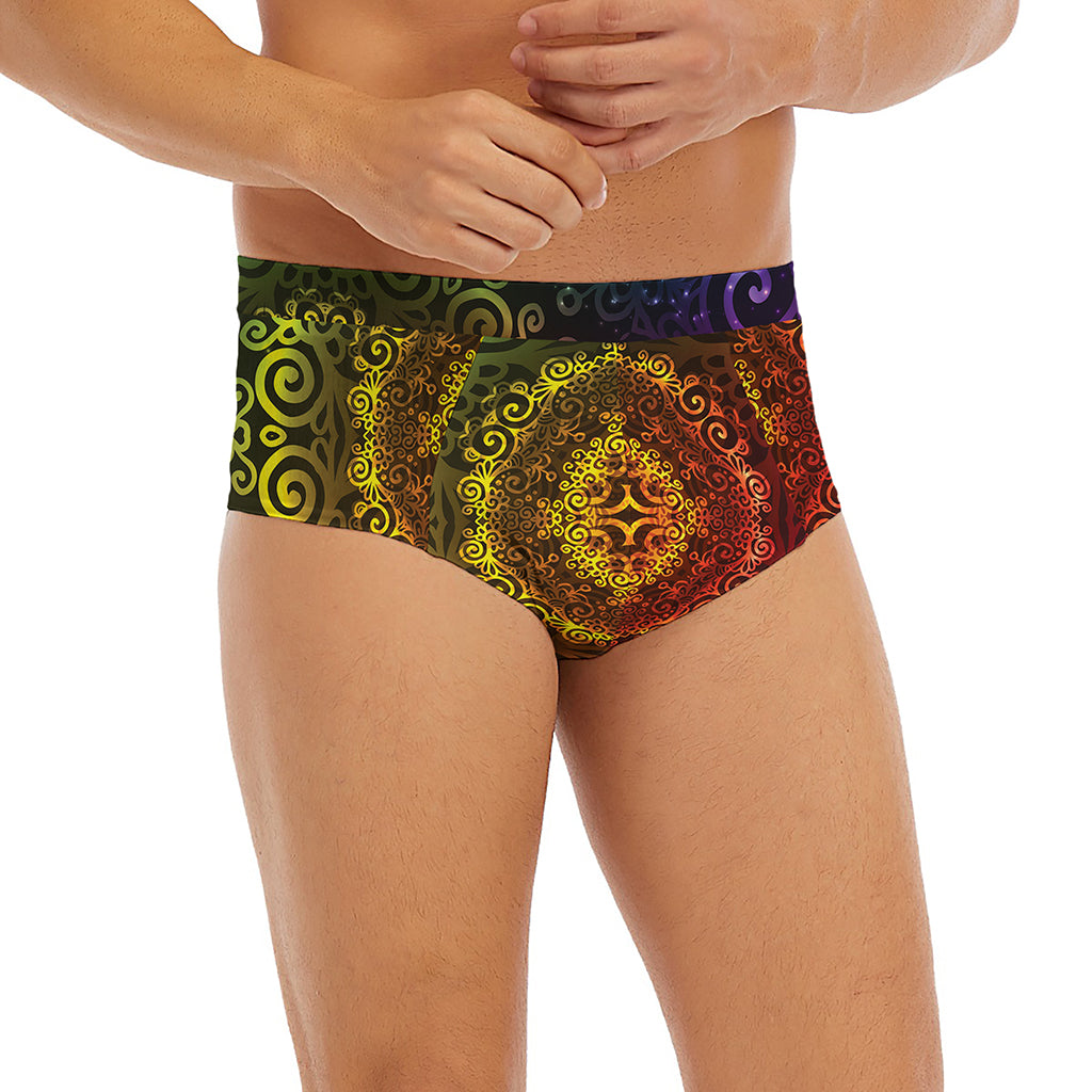 Colorful Gradient Mandala Print Men's Briefs