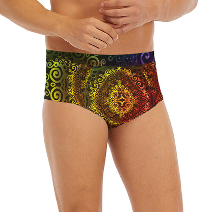 Colorful Gradient Mandala Print Men's Briefs