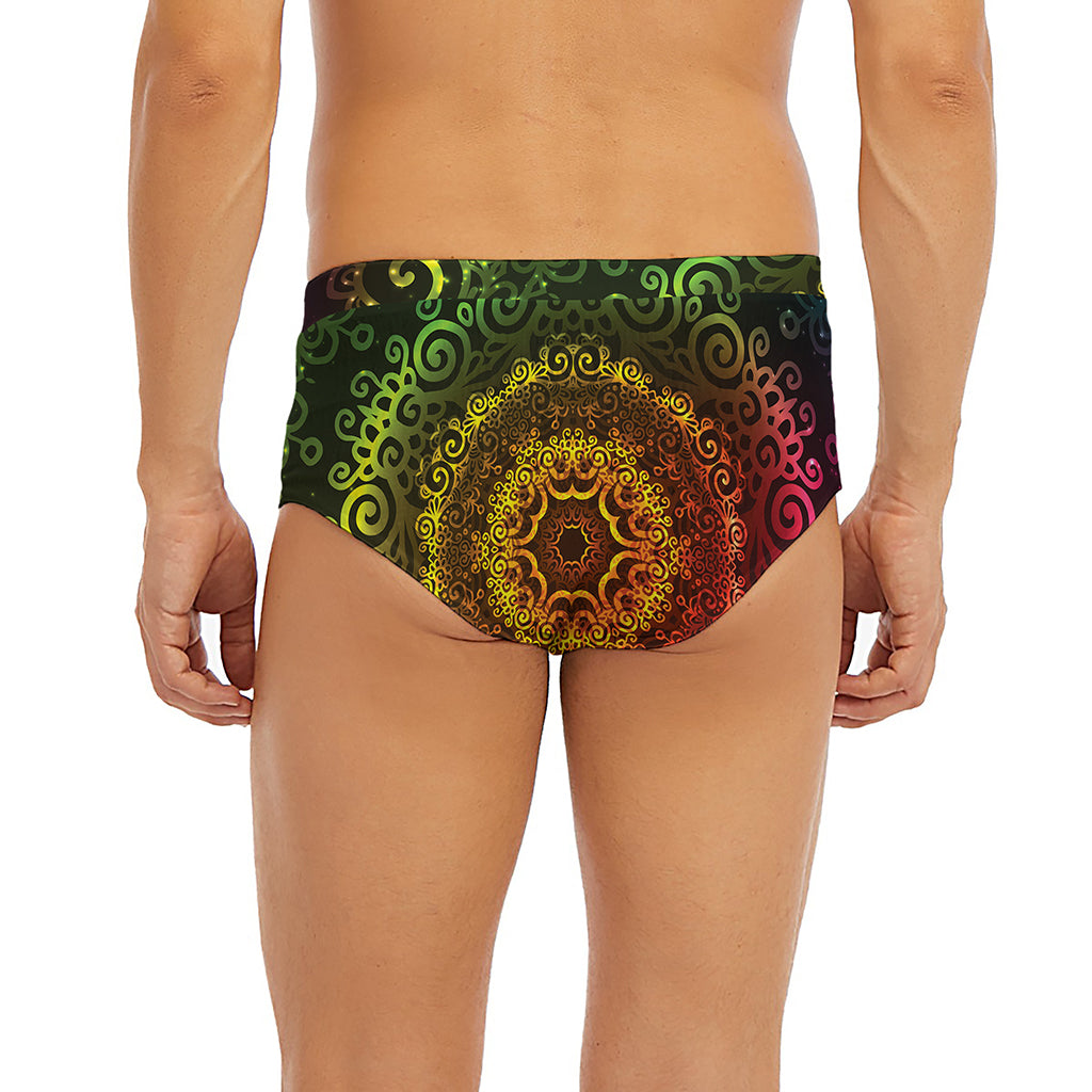 Colorful Gradient Mandala Print Men's Briefs