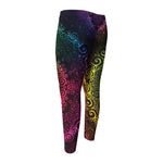 Colorful Gradient Mandala Print Men's Compression Pants