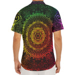 Colorful Gradient Mandala Print Men's Deep V-Neck Shirt