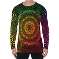 Colorful Gradient Mandala Print Men's Long Sleeve T-Shirt