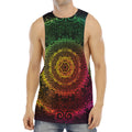 Colorful Gradient Mandala Print Men's Muscle Tank Top